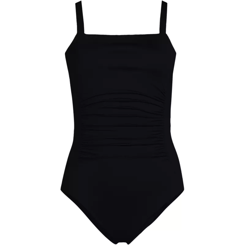 Women's Plus Size Square Neck One Piece Swimsuit, Front