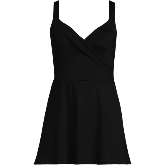 Womens Plus Size Sweetheart Underwire Wrap Swim Dress - primary