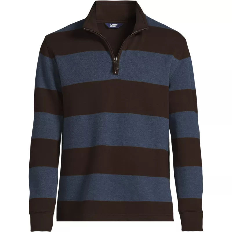 Men's Bedford Rib Casual Quarter Zip Pullover Sweater , Front