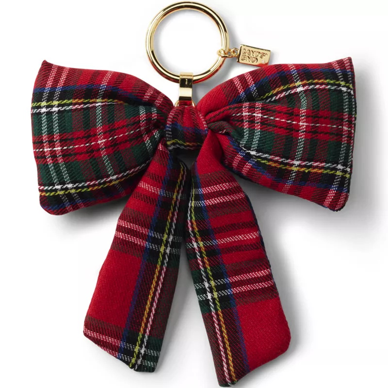 Plaid Bow Bag Charm, Front