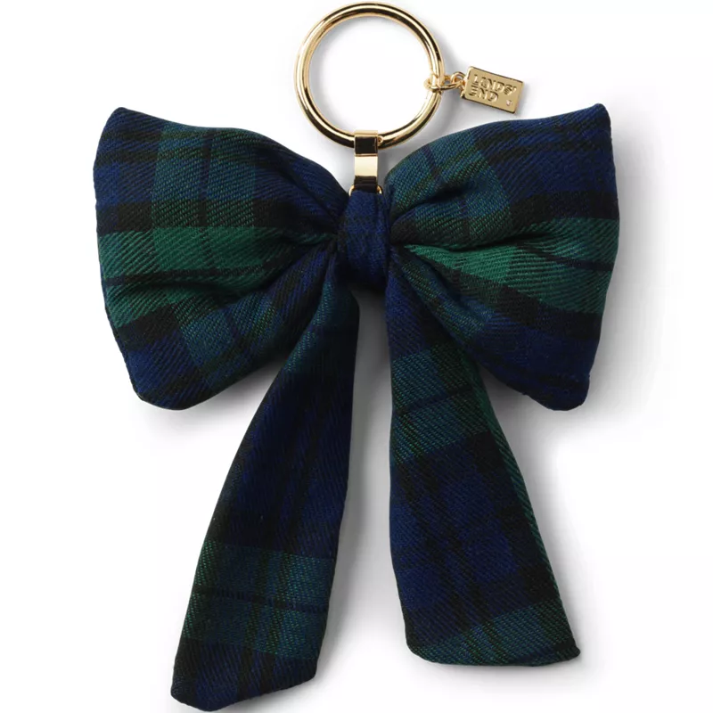Plaid Bow Bag Charm, Front