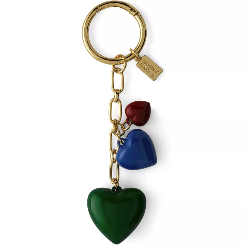 Multi Hearts Bag Charm, Front