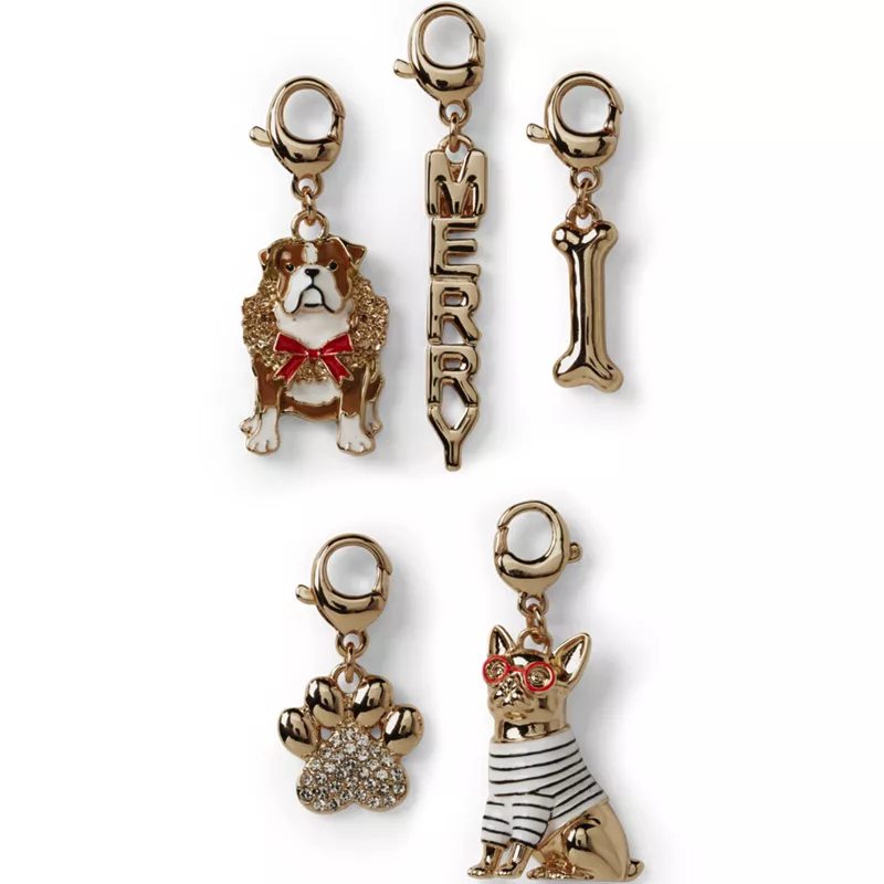 Holiday Dogs 5 Pack Charms, Front