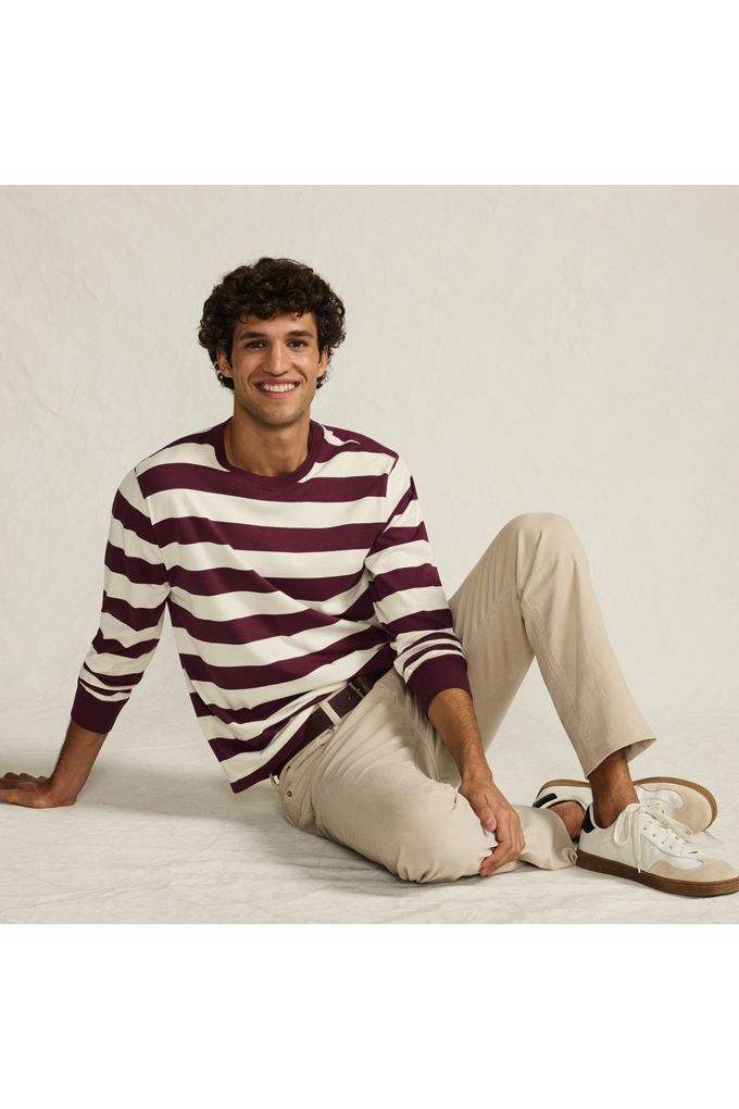 Men's Super-T Long Sleeve T-Shirt - Lands' End - Red - XL