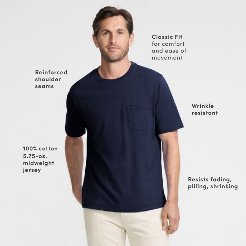 Men's Super-T Short Sleeve T-Shirt with Pocket | Lands' End