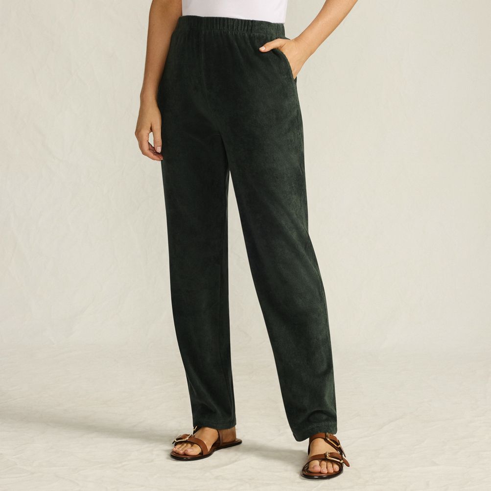 Women's Sport Knit High Rise Corduroy Pants Lands' End