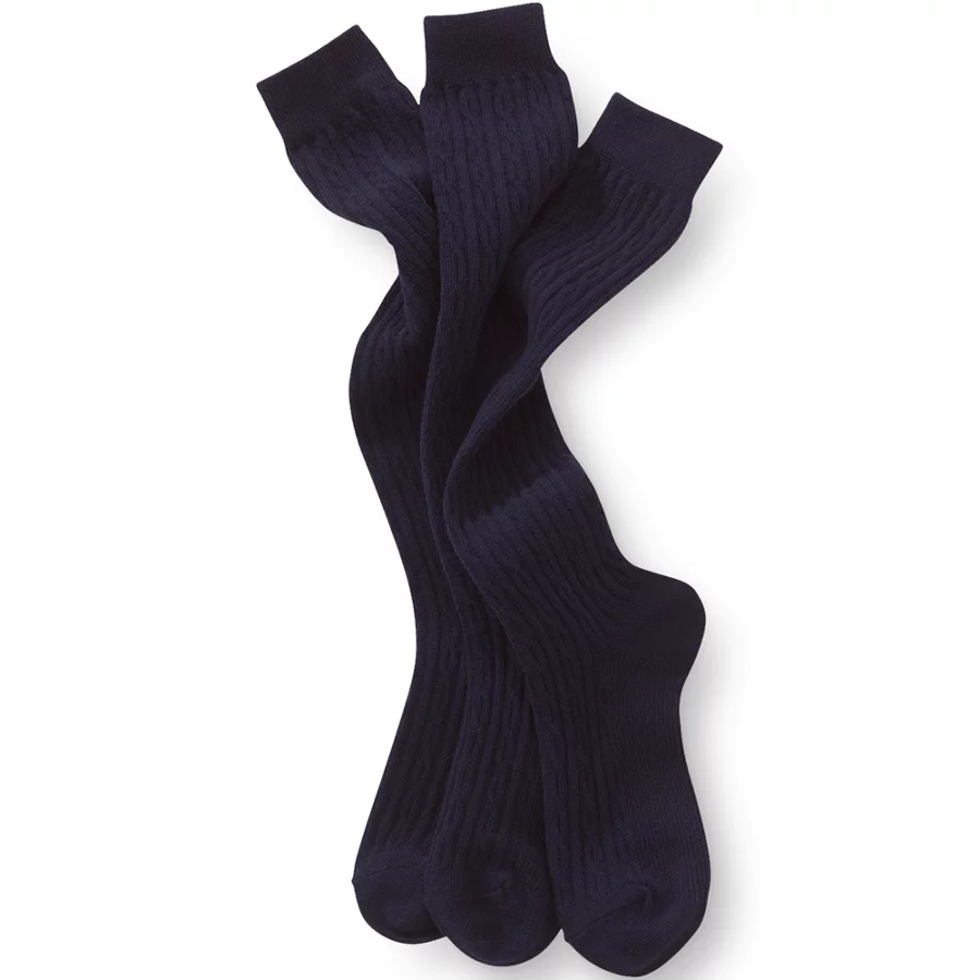 Girls' Solid Cable Knee Socks 3 Pack