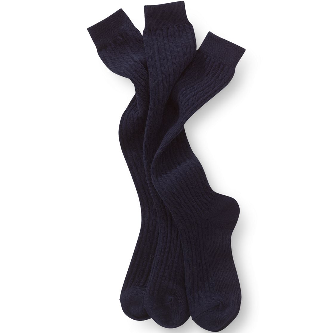 School Uniform Girls Solid Cable Knee Socks (3-pack)