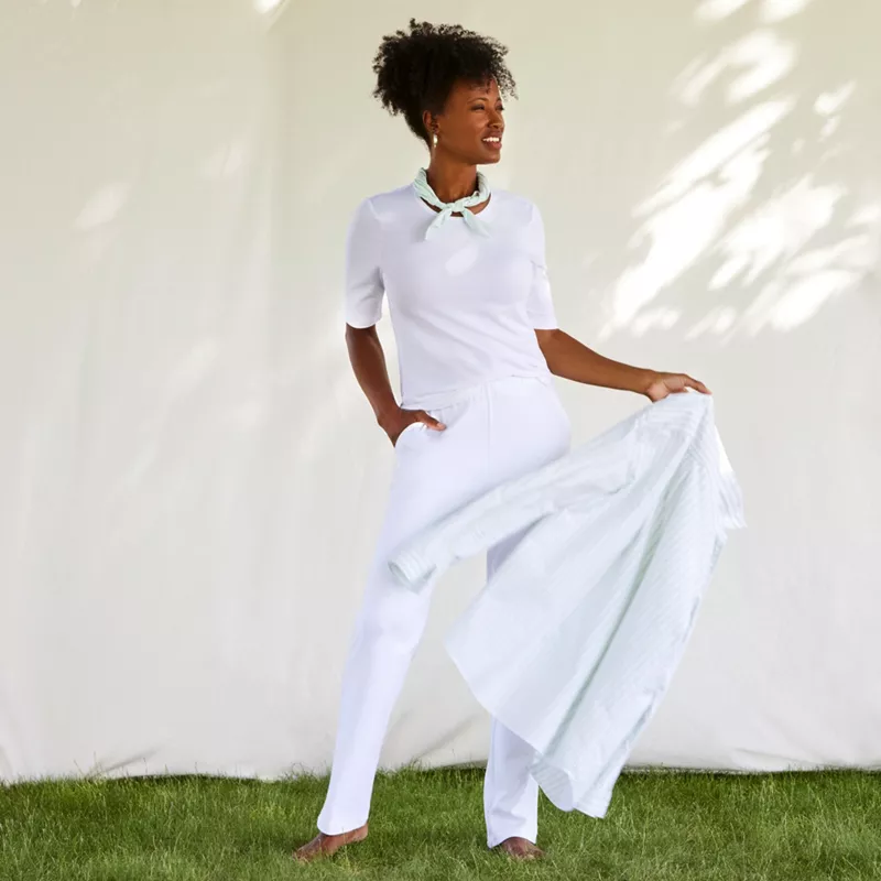 Petite Sport Knit High Rise Pants, alternative image