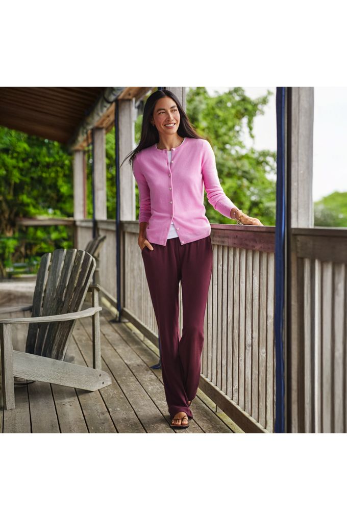 Lands' End Sport Knit High Rise Pants In Red