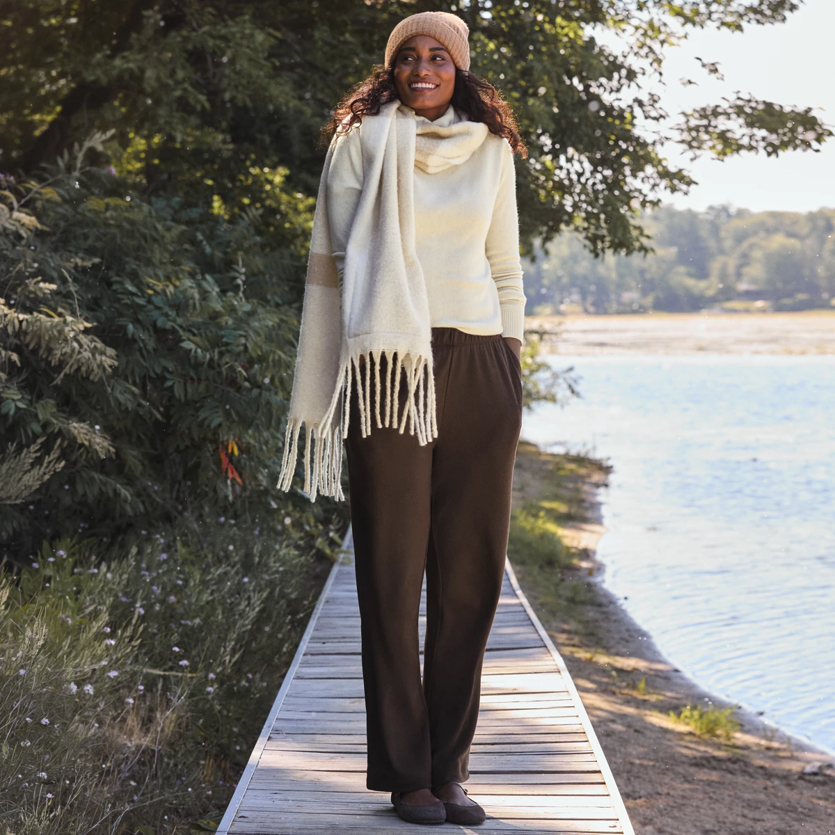 Tall Sport Knit High Rise Pants — Rich Coffee by Lands' End