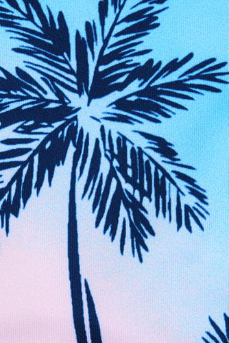 Deep Tropical Teal Palm Trees