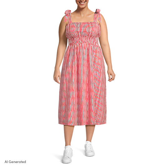 lands' end women's cotton dobby smocked dress with ruffle straps | Dresses | Lands End White Pink Orange Climbing Floralm Take a stroll through Hogsmeade in style with this Harry Potter dress Women's Cotton Poplin Ruffle Smocked