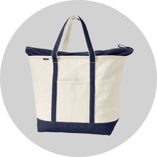 Lands' End Large Waxed Canvas Tote Bag